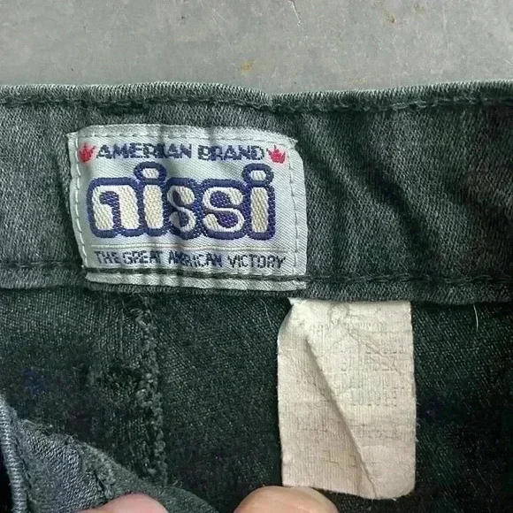 Vintage American Brand Nissi Juniors Gray Pocket Wide Leg Denim Jeans Size 11 - Picture 2 of 12